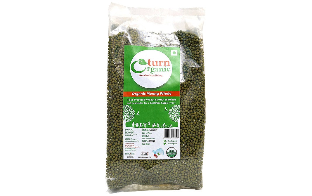 Turn Organic Moong Whole    Pack  1 kilogram